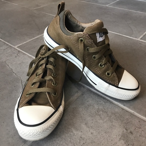 converse shoes olive green